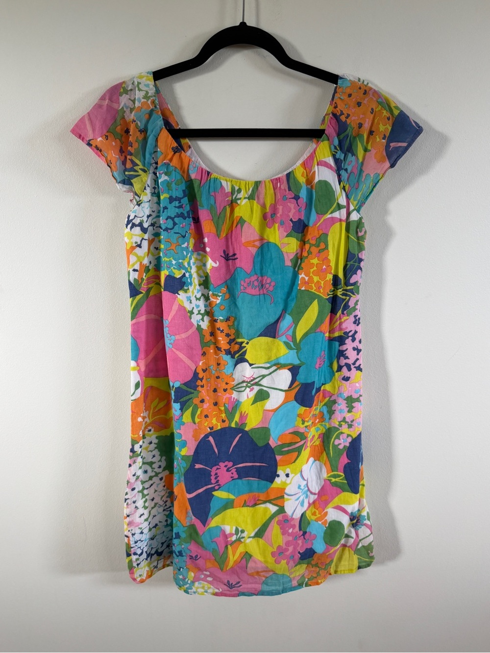 Tori Richard Multicolor Floral Scoop-Neck Dress - Pink, Blue, Orange, Green 4